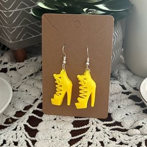 *3 for $20*  Yellow Strappy Healed Sandal Barbie Shoe Earrings